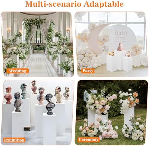 ANMINY 3PCS Square Metal Pedestal Stand Set