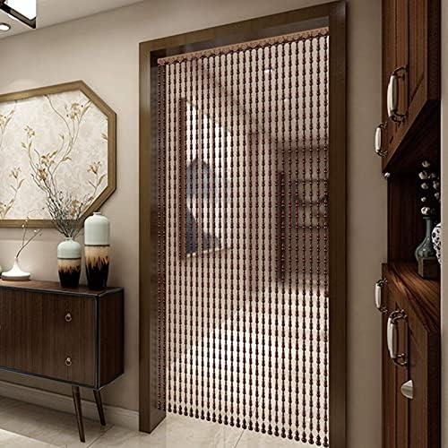 Fuchsia Peach Wood Bead Curtain for Door