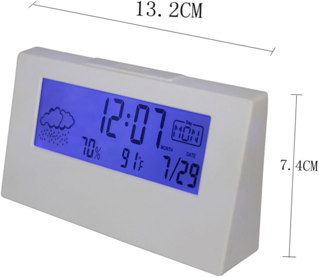 LCD Weather Alarm Clock with Temperature and Humidity Monitor