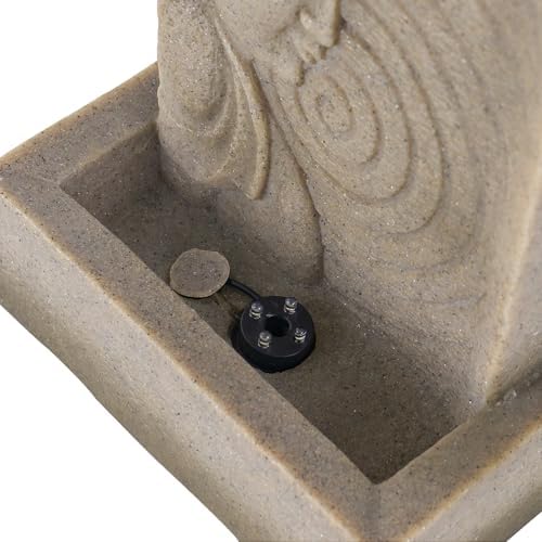 9x65x14 Inch Buddha Fountain with LED for Outdoor Indoor Use