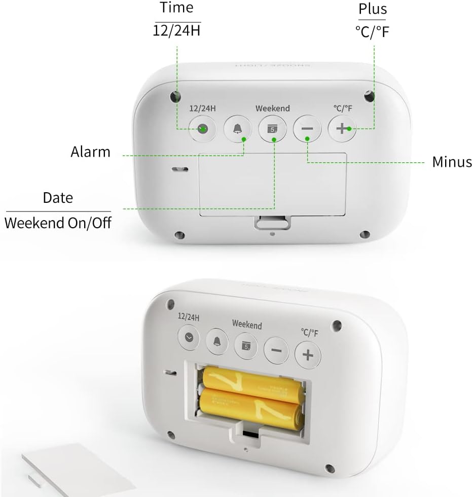 DOOMAY Digital Alarm Clock Bedside with LCD Display