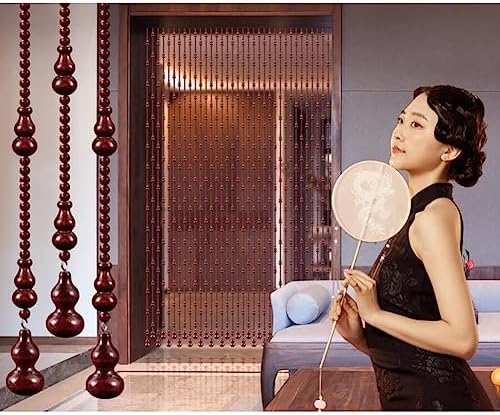 Wood Beaded Curtain For Doorway Handmade Decorative Partition