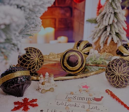 4 Piece Christmas Ornament Set for Tree and Holiday Decor