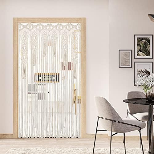 Boho Macrame Curtain Room Divider 79x35 Inches