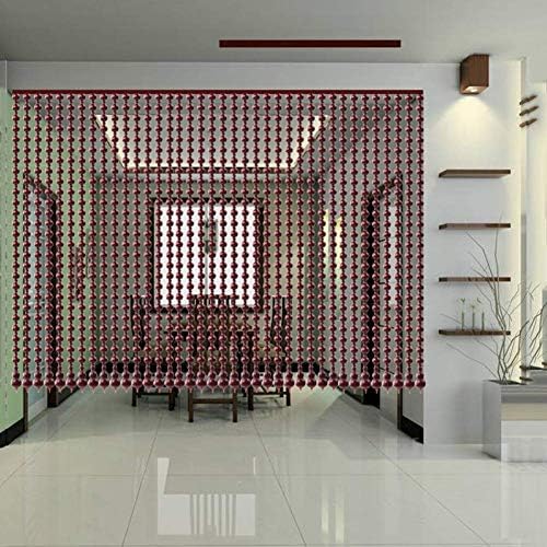 Natural Wood Beaded Curtain for Room Divider and Home Decor