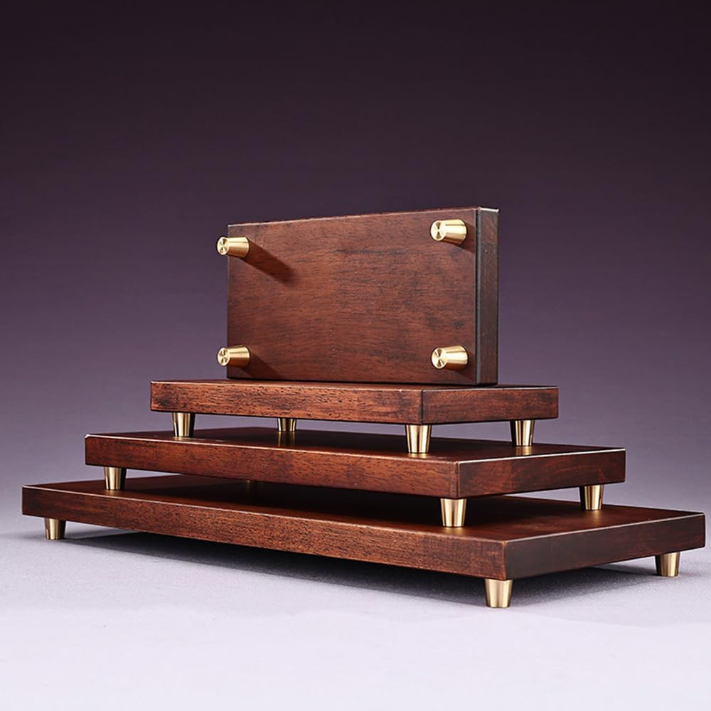 GOLDY WENDY Rectangular Wooden Tray Pedestal Base