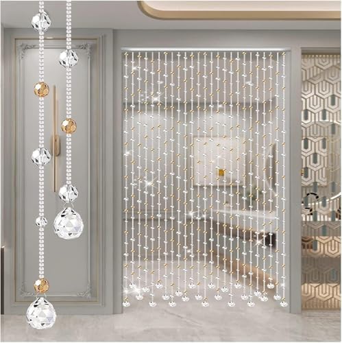 MoSumOn Beaded Curtain with Crystal Glass Pendant