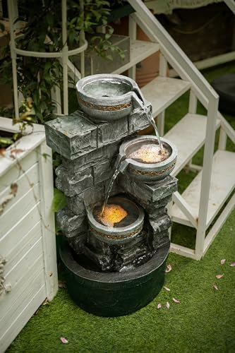 Cheng Pin 3 Tiered Resin Waterfall Fountain