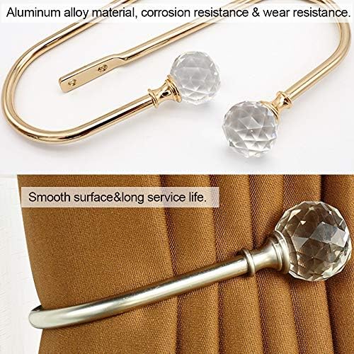 Coolnice 2 Pack Gold Curtain Holdbacks with Screws U Shape Curtain Tiebacks Hooks for Home Office