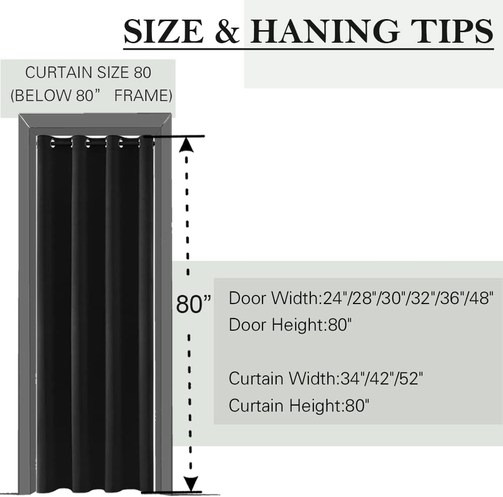 SHINELAND Door Curtain 52x80 Inch Vintage Design