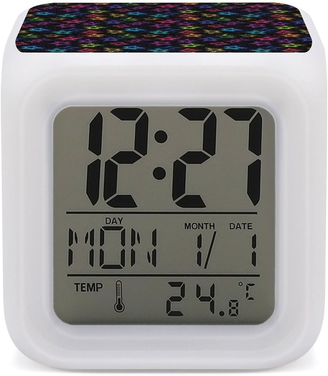 Novastar Colorful Stars Print Led Alarm Clock