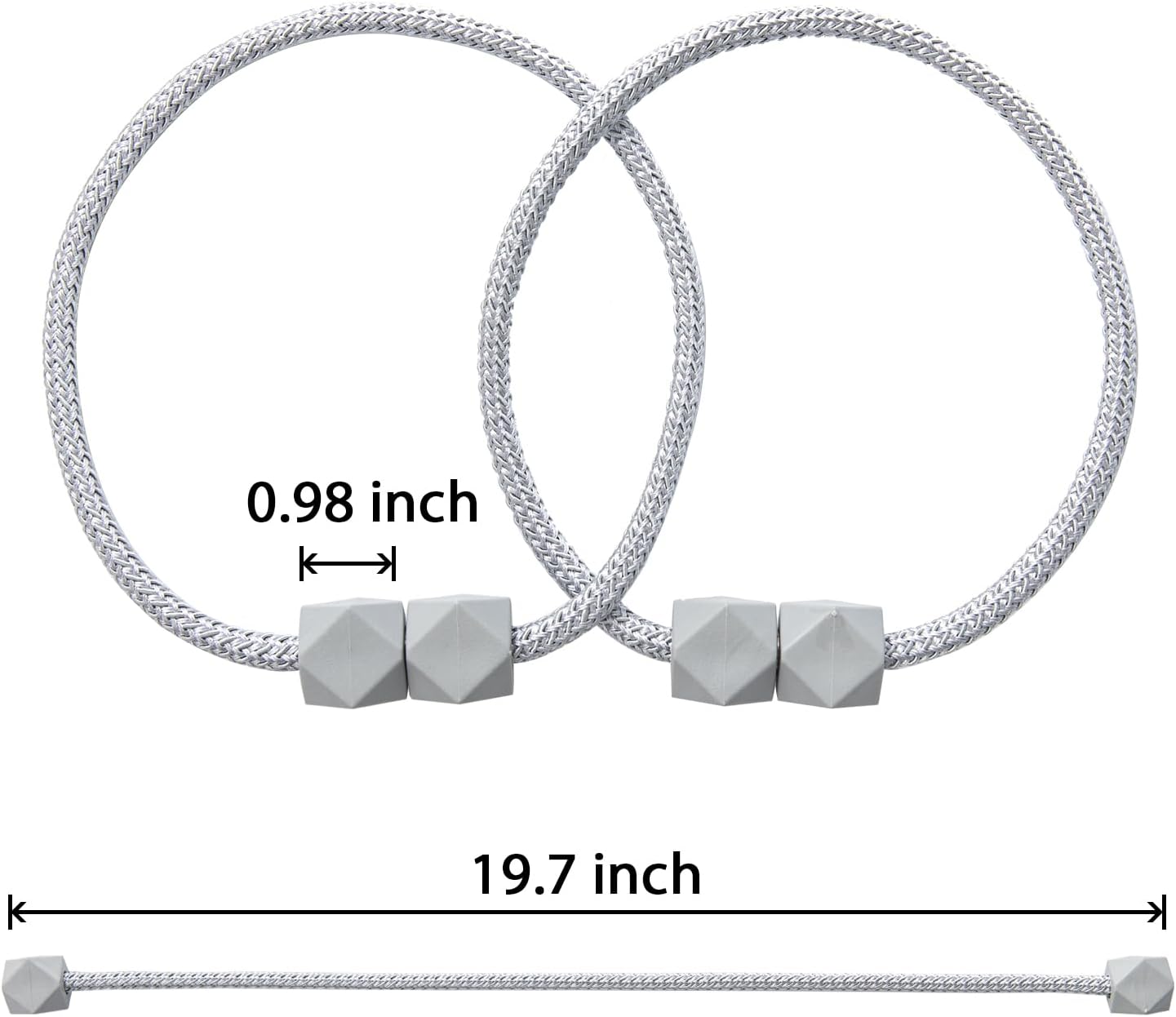 Magnetic Curtain Tiebacks with Thick Twist Rope