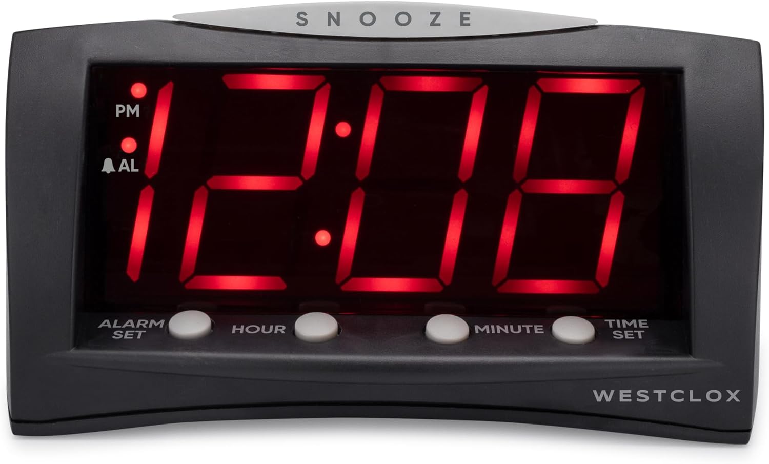 Westclox Digital Alarm Clock with Large Red LED Display and Oversized Snooze Bar