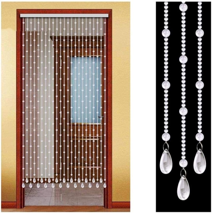 Beaded Curtains with Natural Crystal Hanging Strings for Living Room and Bedroom Wall Decor