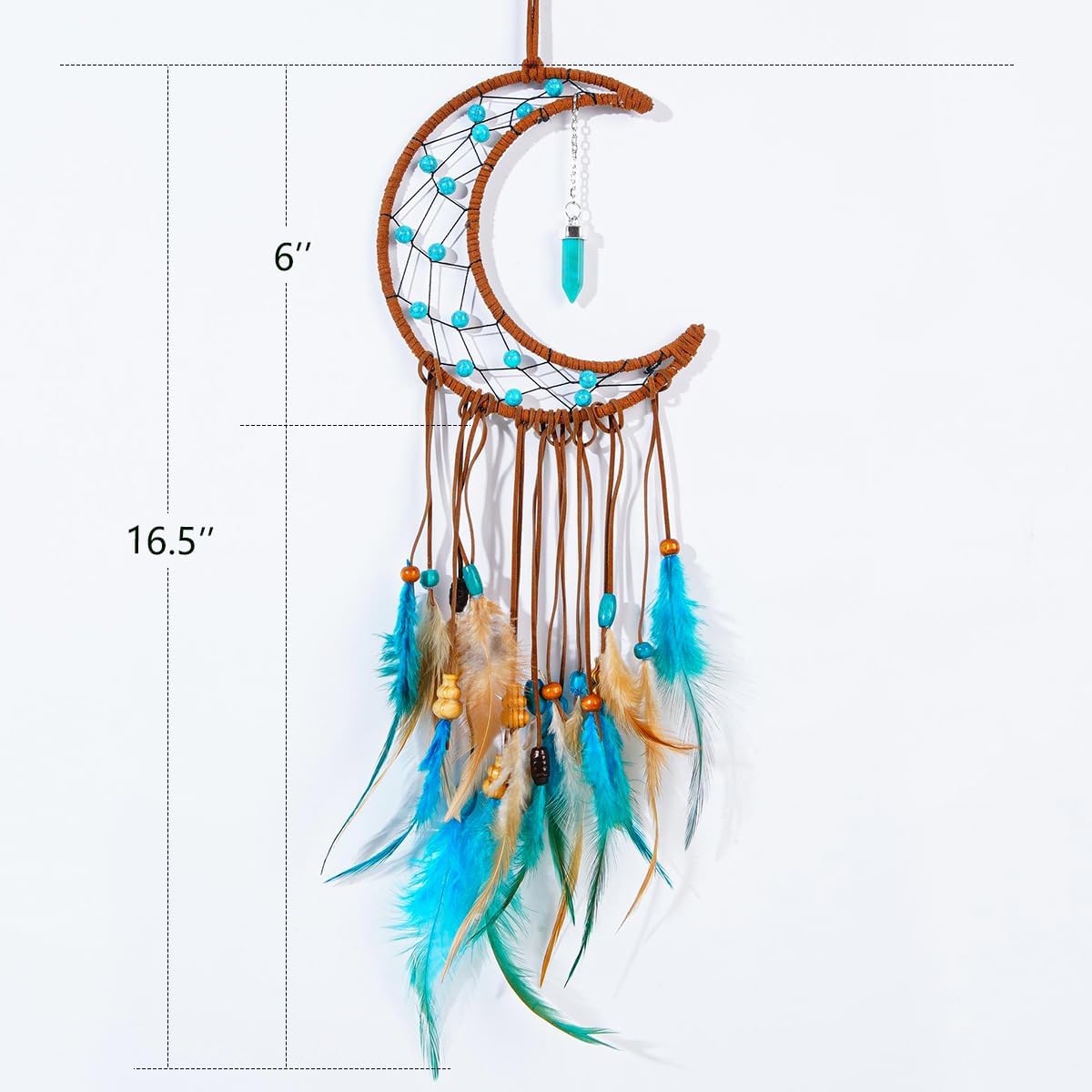 2 Pack DIY Feather Dream Catcher Kits Turquoise Wall Hanging Boho Decor for Adults