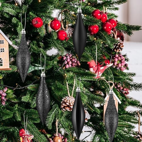 Soaoo 16 Pcs Plastic Finial Drop Christmas Ornaments