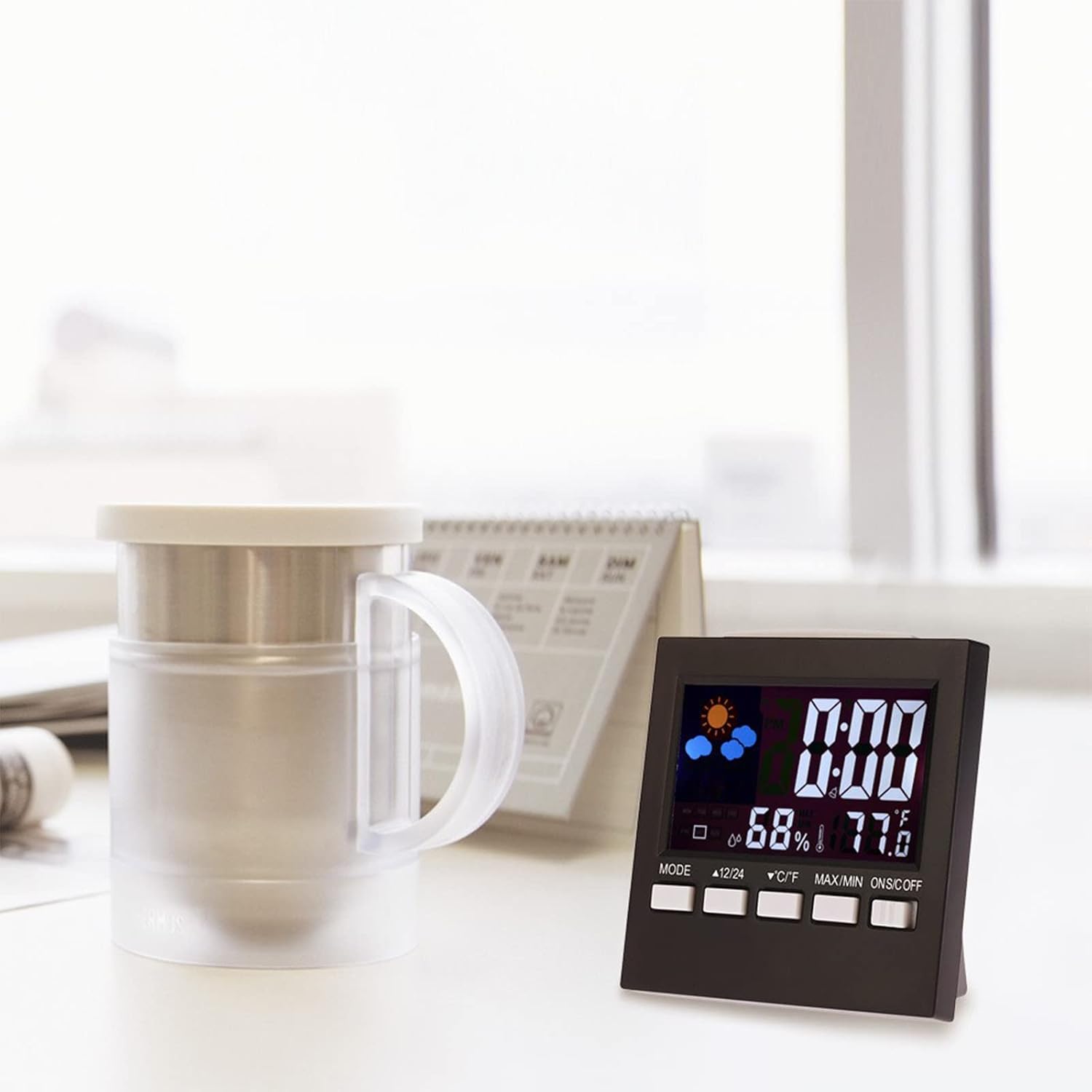 Lovskoo Digital Clock Alarm with Colorful Screen and Weather Display