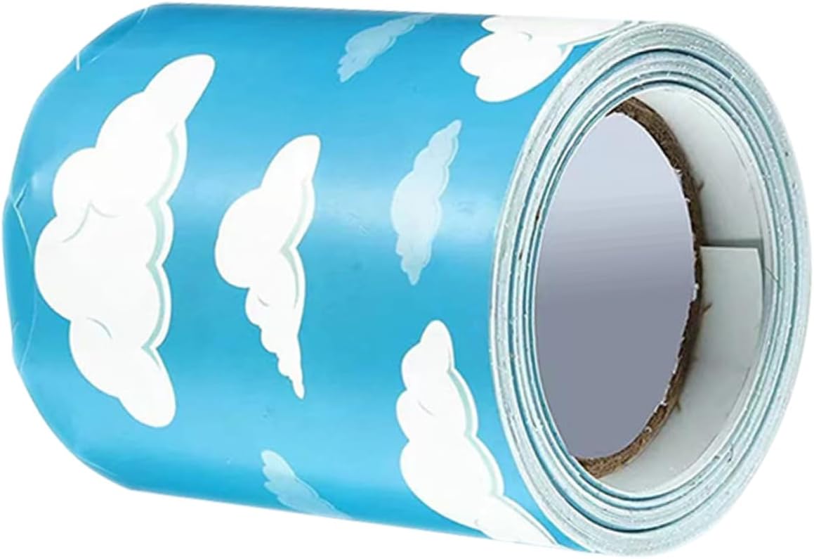 Cabilock Cloud Pattern Bulletin Board Border Trim for Classroom and Office Decor