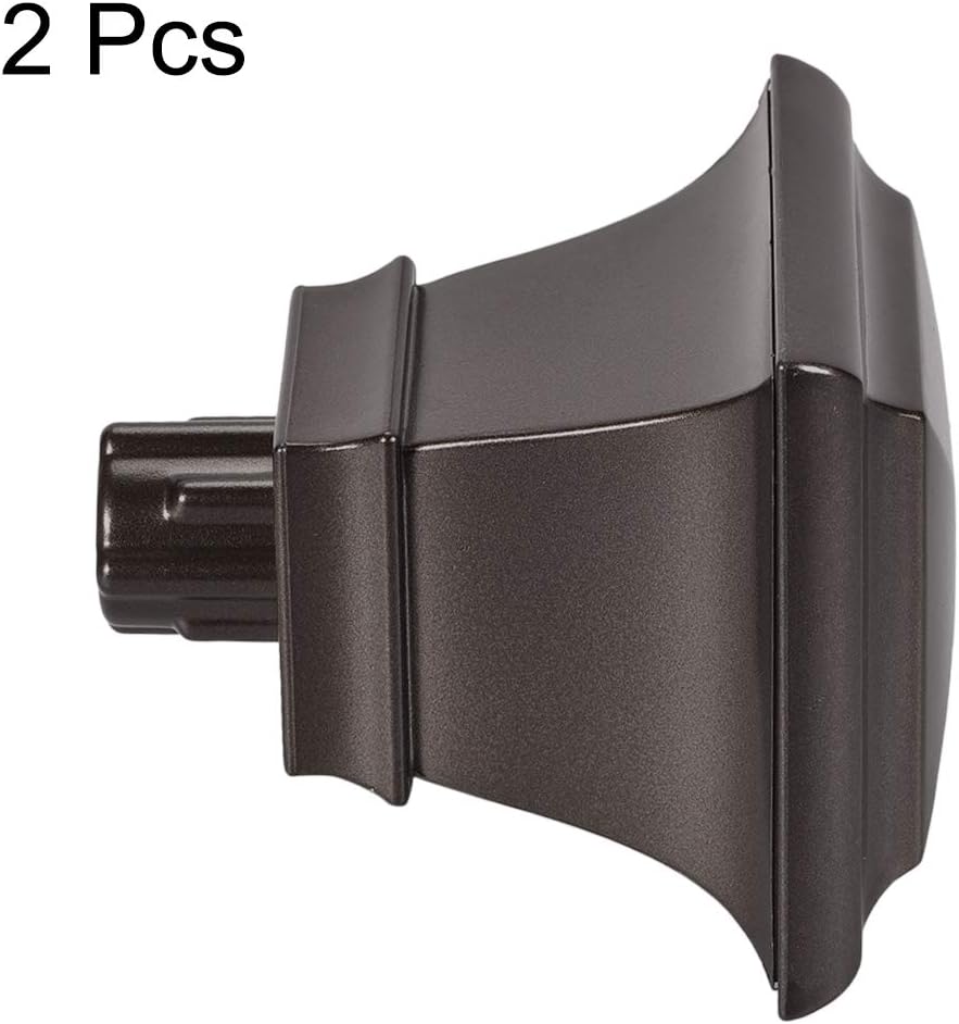 Uxcell Curtain Rod Finials 2pcs Square Brown 083 Inch Hole Diameter Fit