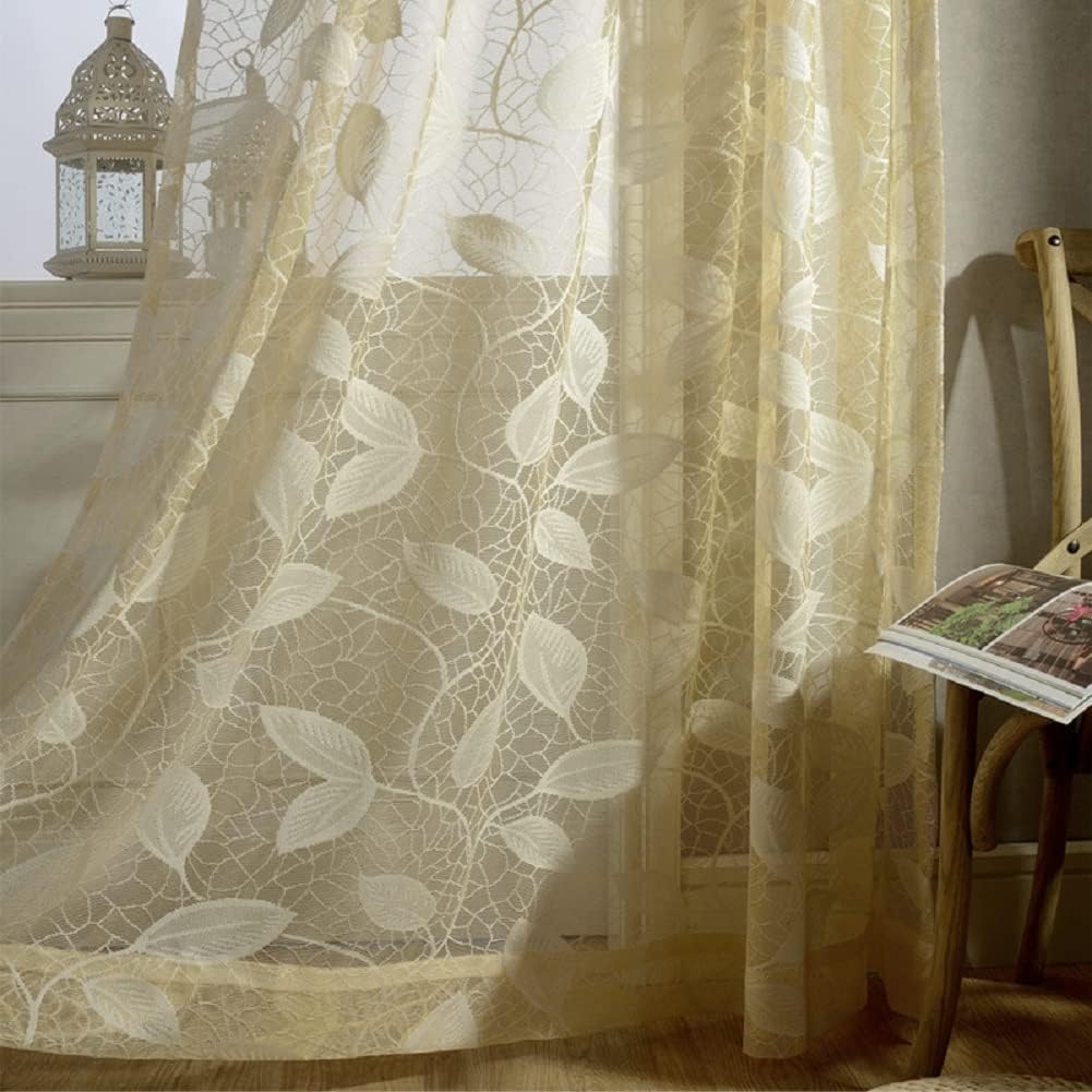 Modern Minimalist European Pastoral Style Solid Color Jacquard Semi Sheer Curtains