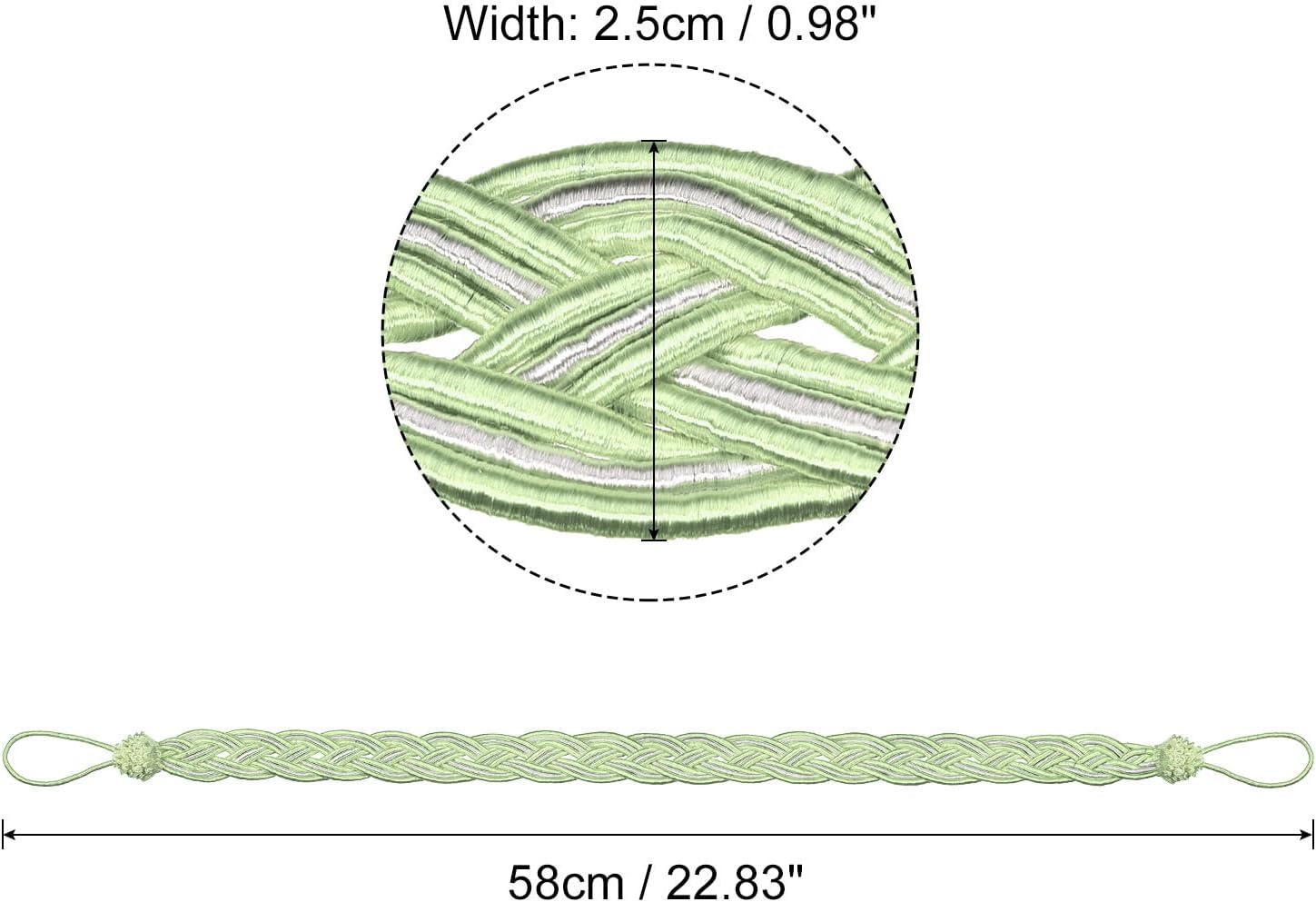 Uxcell 6Pcs Curtain Tiebacks Green Silver
