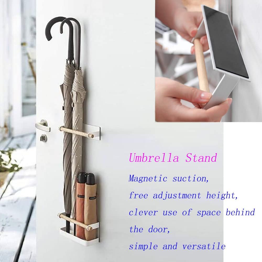 WANLIAN Wall Mounted Umbrella Stand Wrought Iron Rack With Magnet Adsorption