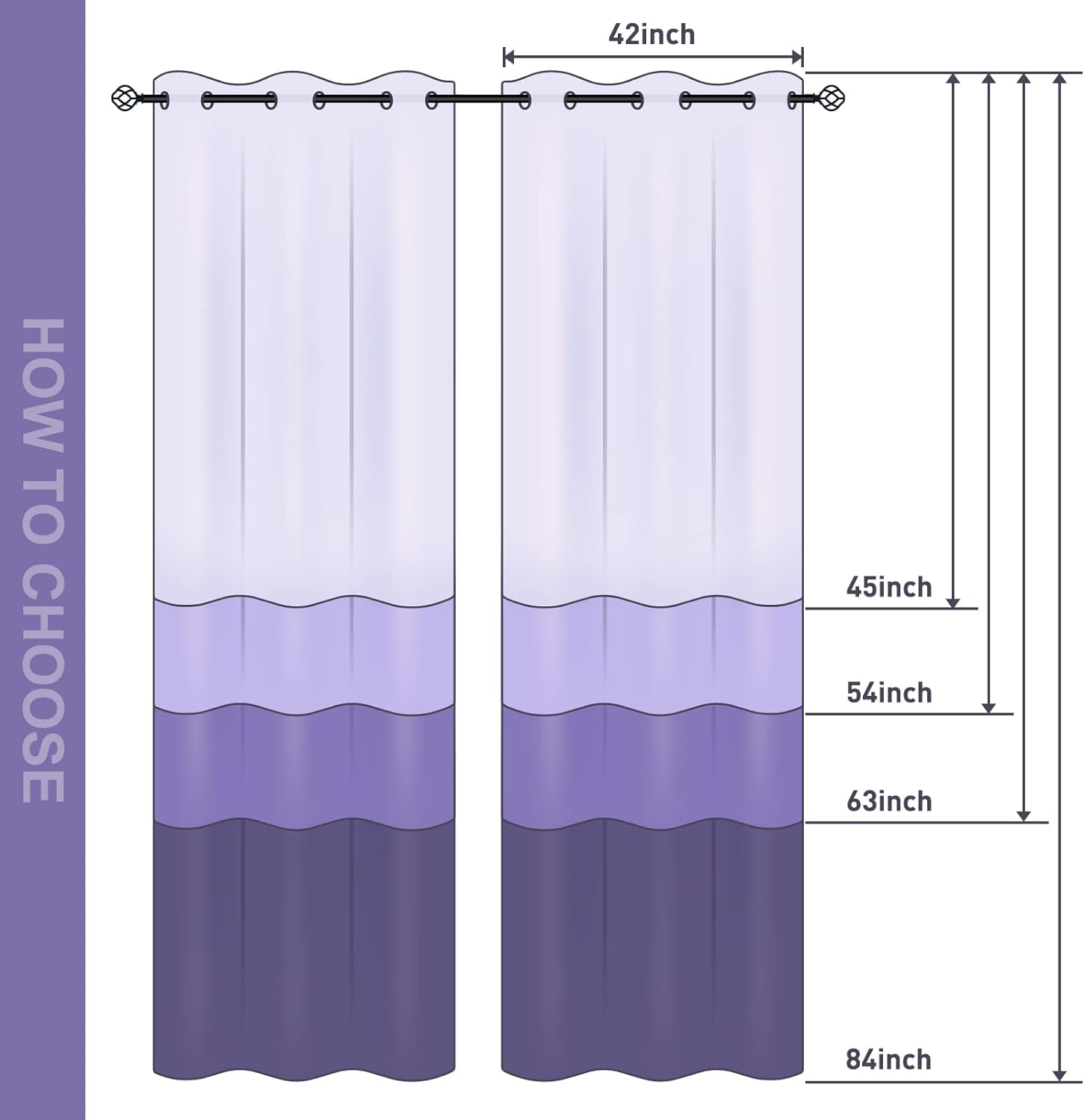 Jekeno Vintage Bookshelf Curtains 2 Panel Set 42x54
