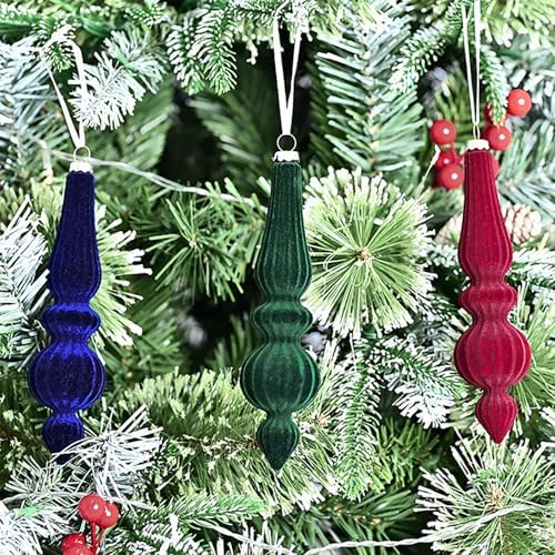 Ochine 6Pcs Shatterproof Christmas Finial Drop Ornaments
