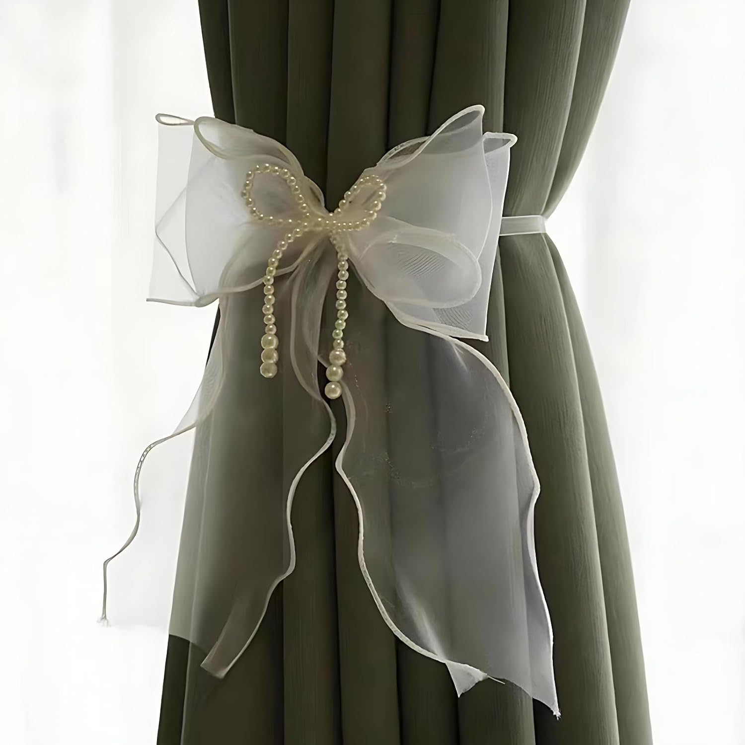 Turbokey Lace Curtain Tiebacks Bowknot Drape Holdbacks 1 Pair