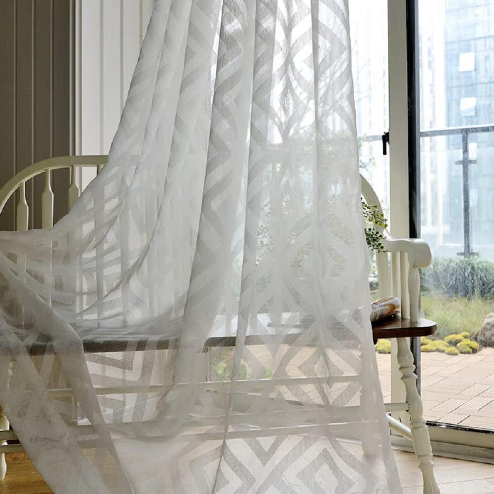 Advanced Solid Color Paper Clip Geometric Curtains