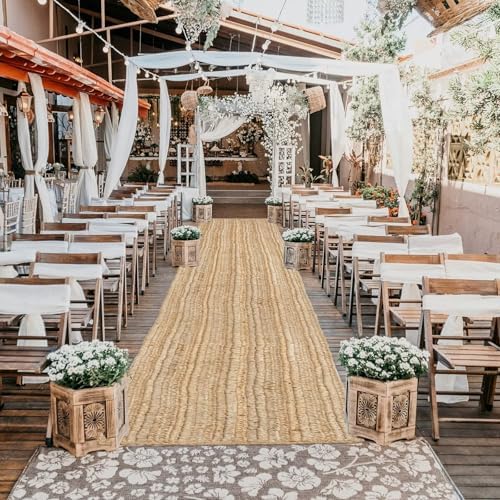 Shatex Hallway Runner Rug 2x6 Natural Jute Reversible