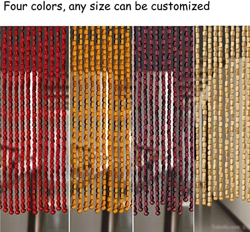 Bamboo Beaded Curtain for Doorway Room Divider with Fittings