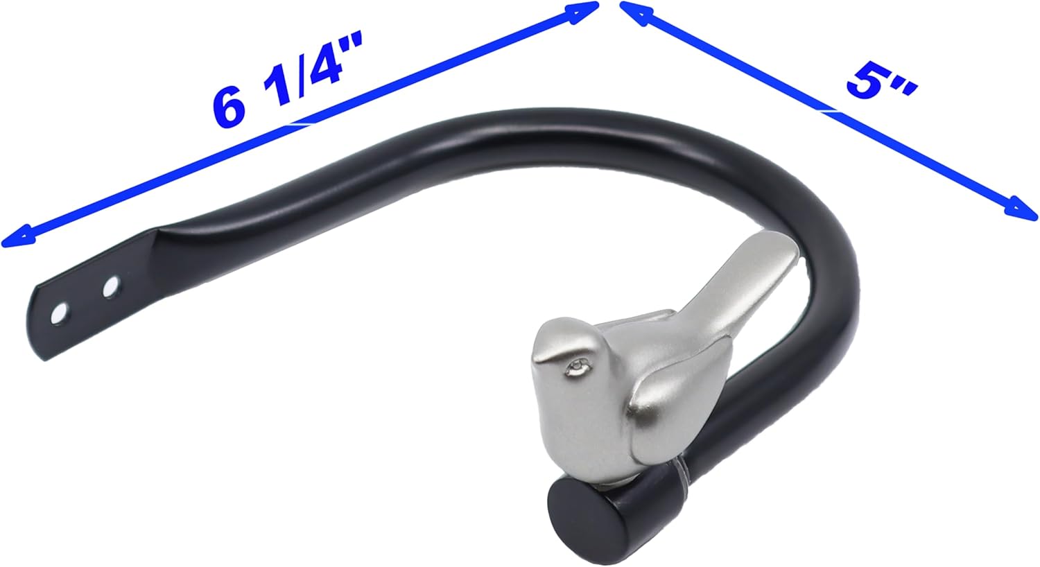 Meriville Set of 2 Farmhouse Bird Window Curtain Holdbacks Pewter Finial with Black Hook