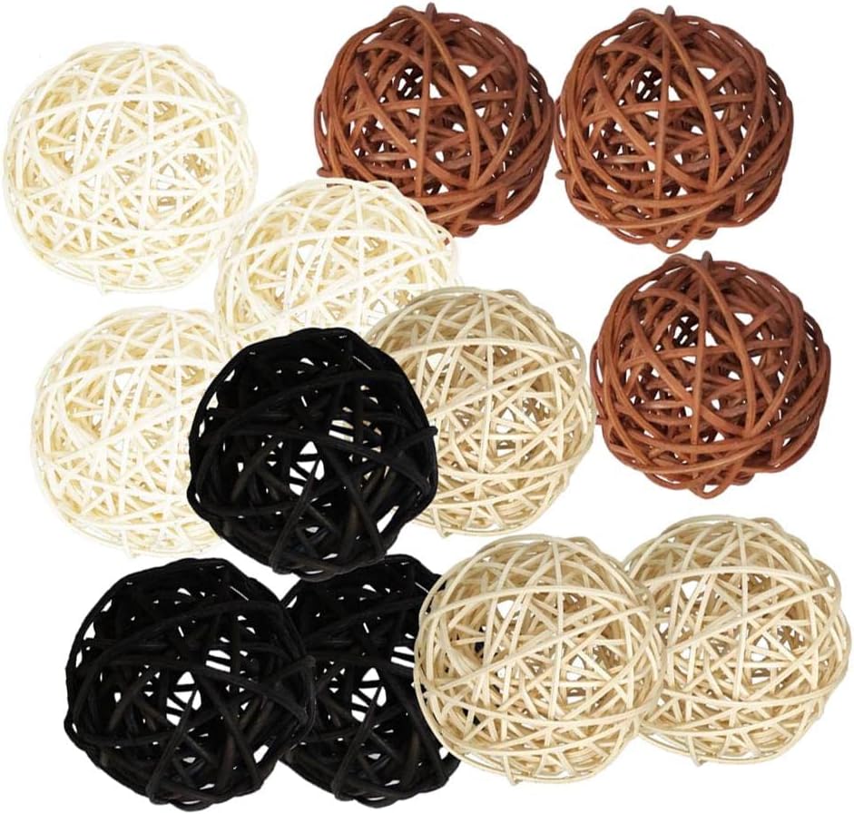 12pcs Multi Color Rattan Ball Hanging Decor