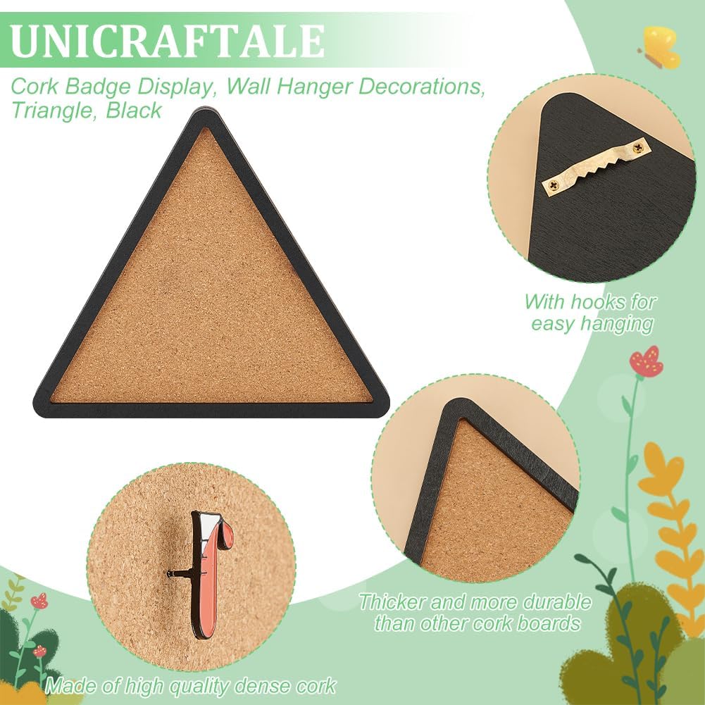 UNICRAFTALE Black Wall Mounted Cork Board for Brooch Pin Storage and Home Office Decor
