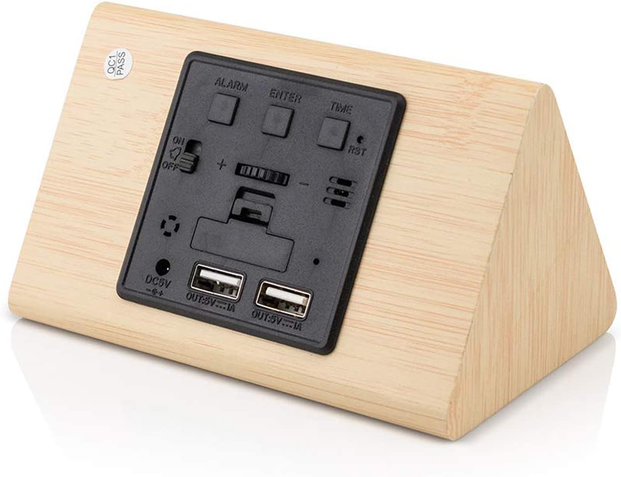 GEARONIC Wooden Digital Alarm Clock Triangle Design