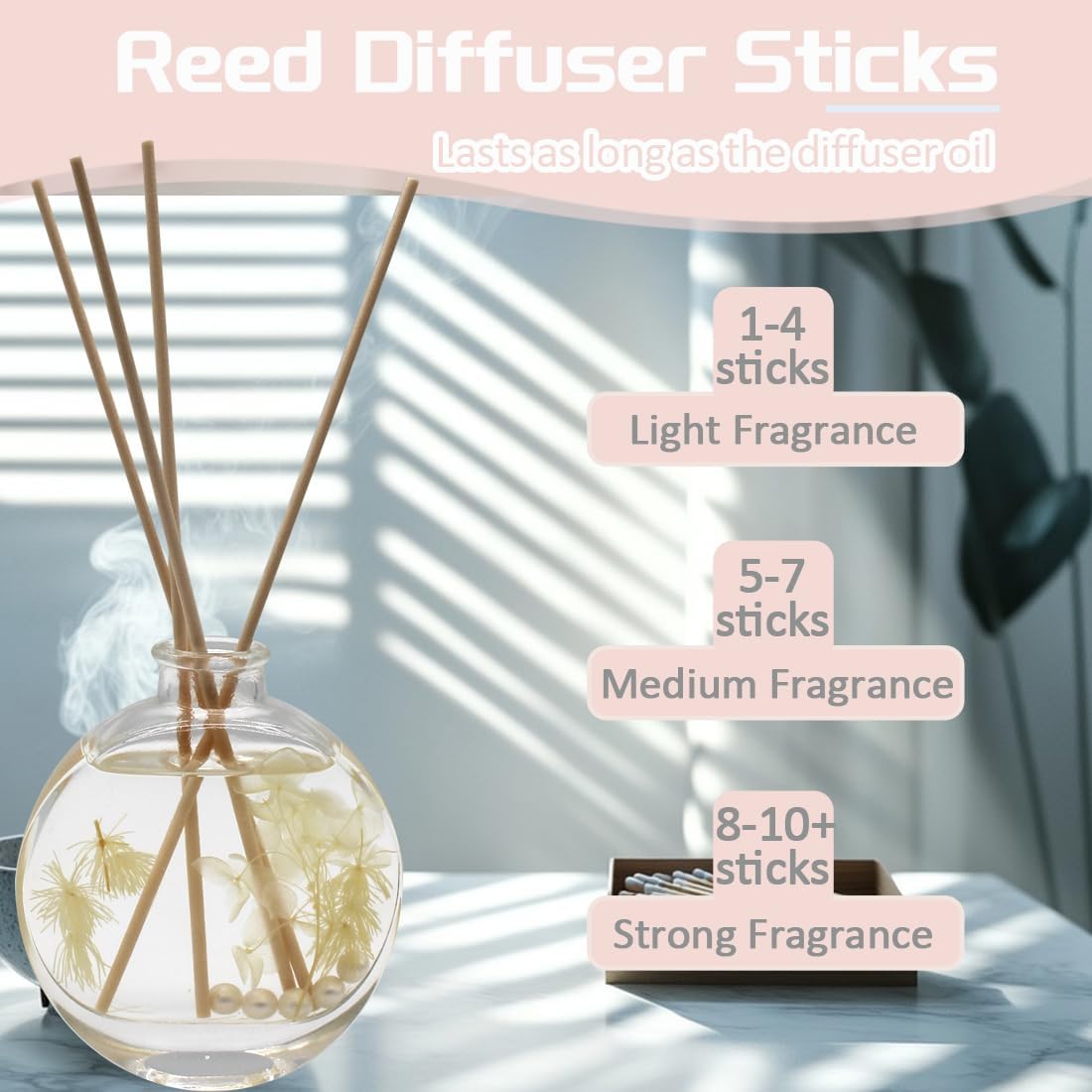 100PCS Thick Reed Diffuser Sticks 12 Inch Blue Rattan Fiber Replacement