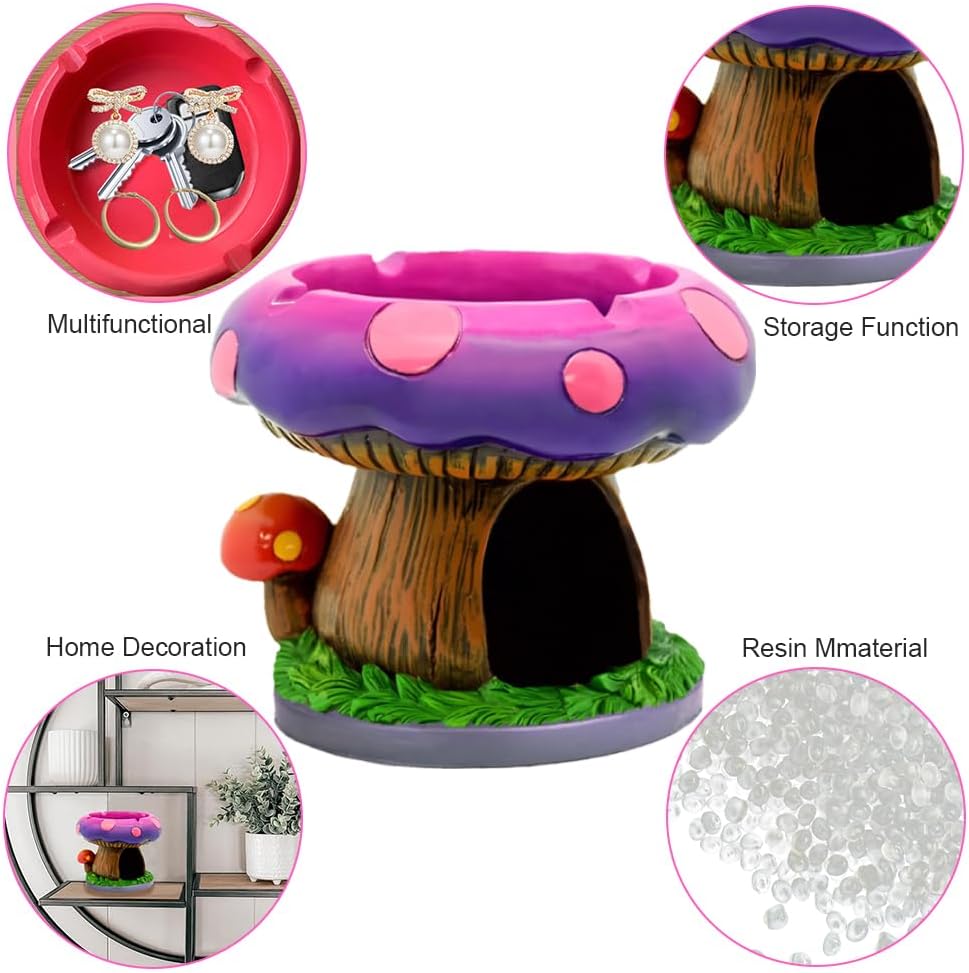 Fantastical Mushroom Ashtray with Storage - Stylish Decor for Smoke Sessions