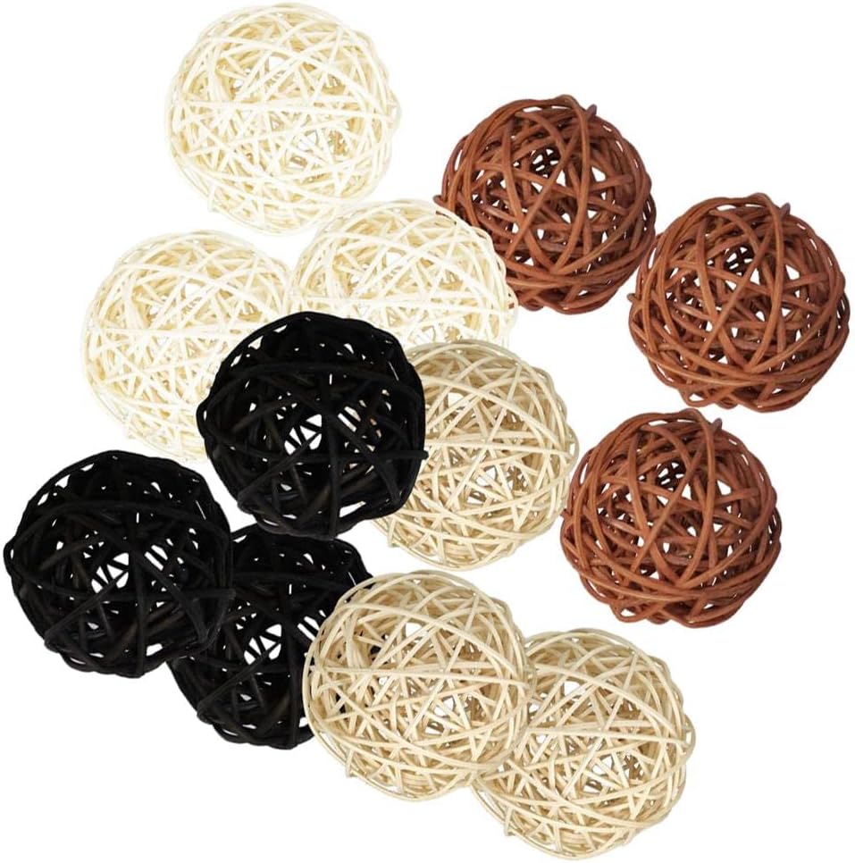 12pcs Multi Color Rattan Ball Hanging Decor
