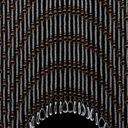 Hanging Crystal Door Beaded Curtain with 40 Strings Amber
