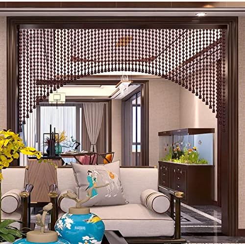 Wooden Beaded Door Curtain Screen with 21 Strands