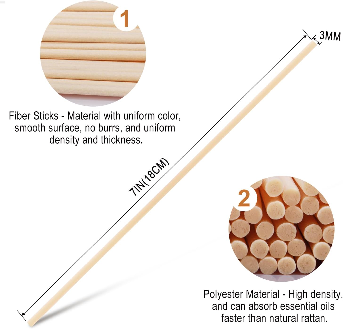 Lodeur Vill 100PCS Reed Diffuser Sticks for Home Fragrance