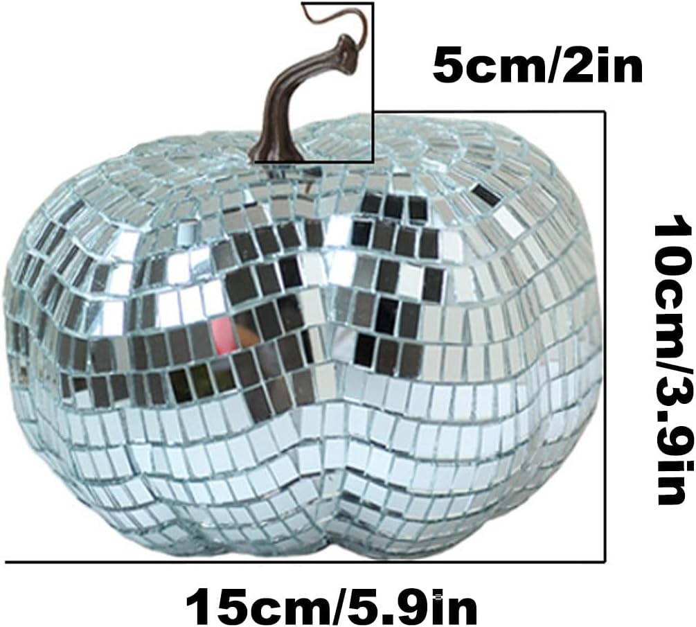 Disco Ball Pumpkin Ornaments for 70s Party Decor