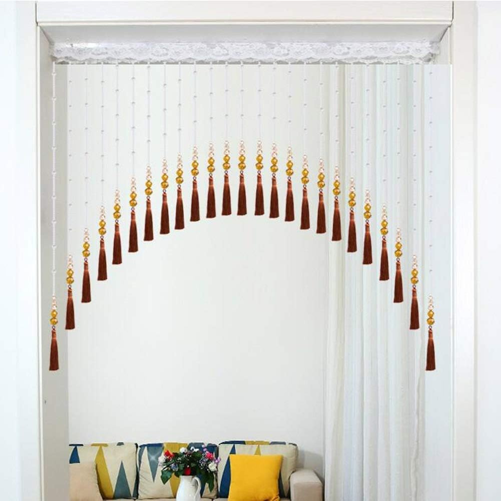Beaded Curtain with Crystal Beads for Door and Window Decoration