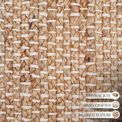 Hausattire Jute Woven Runner Rug 2x6 Natural