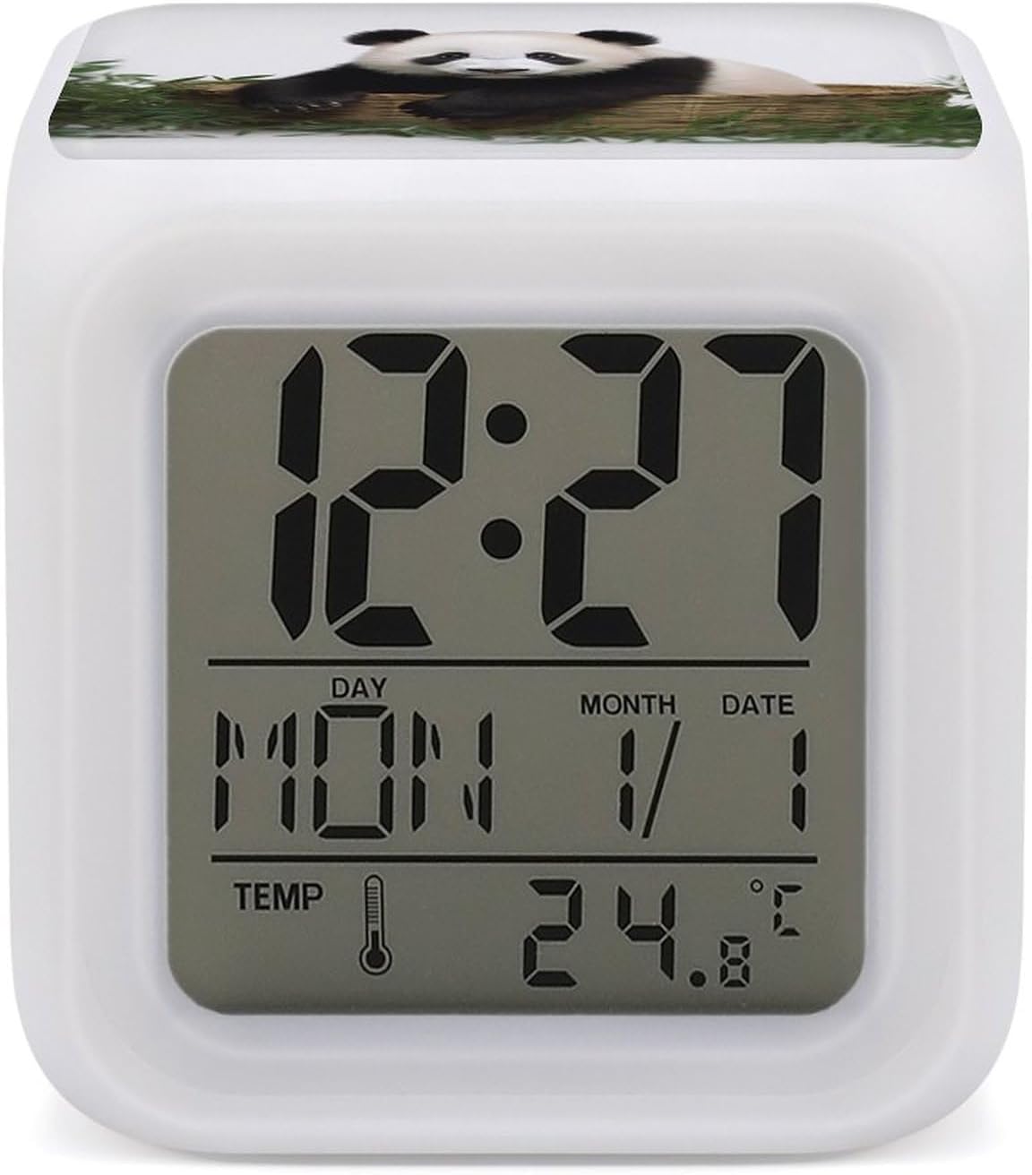Panda Stars Alarm Clock with 7-Color Night Light