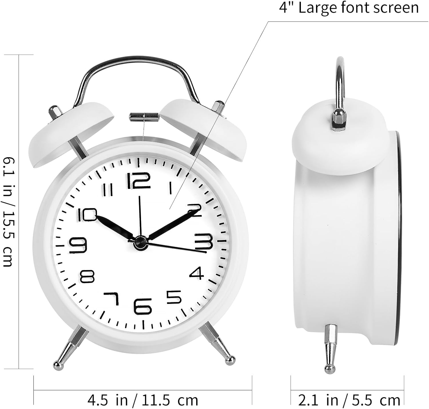 Pxy Loud Alarm Clock Heavy Sleepers 3D Dial Battery Operated