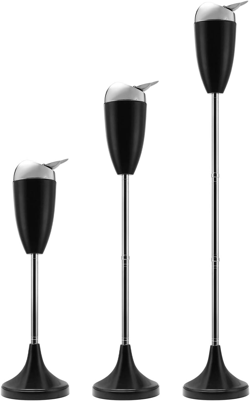 2 Pack Adjustable Black Outdoor Ashtray with Lid