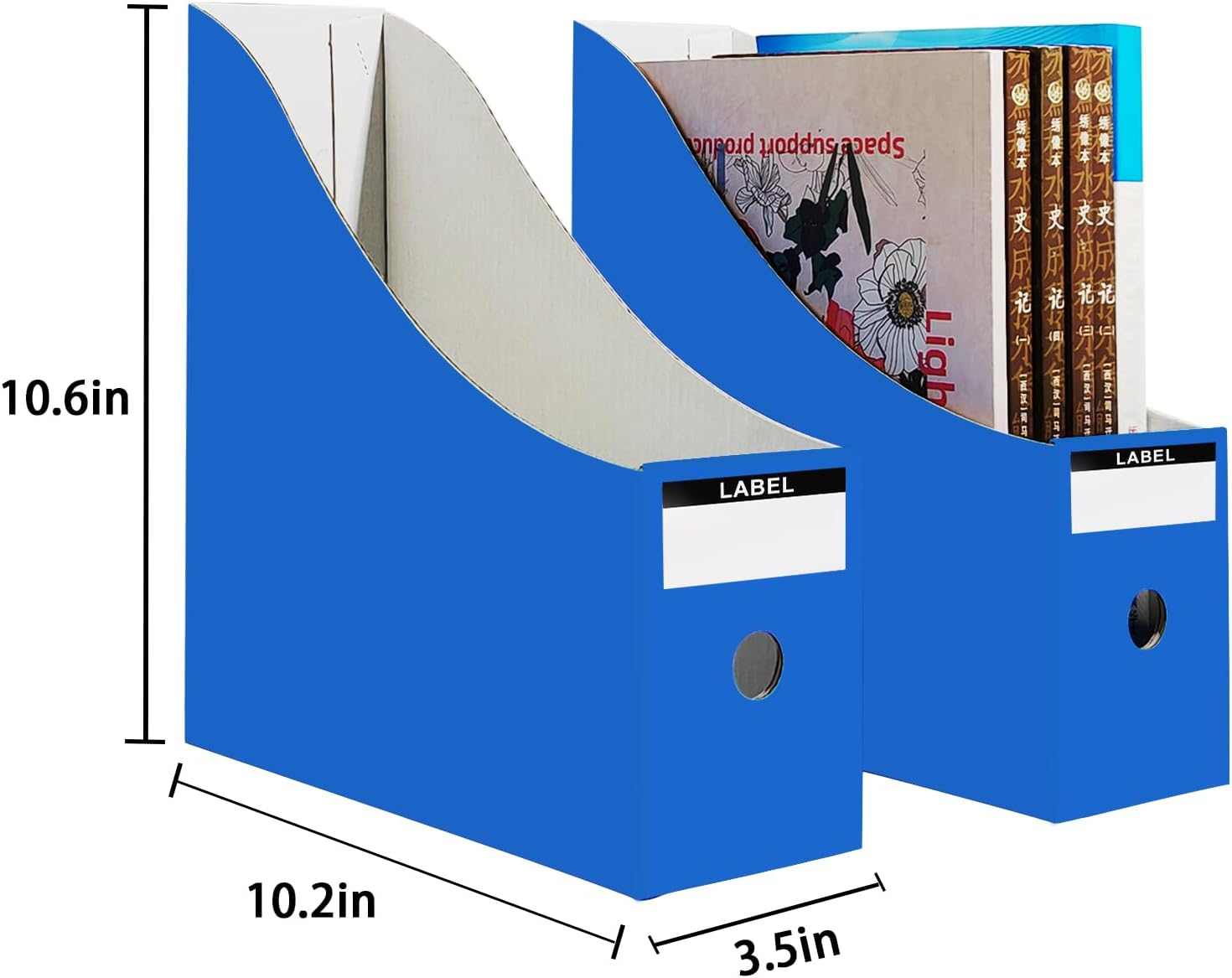 Limitliho 2 Pack Cardboard Magazine File Holder for Desktop