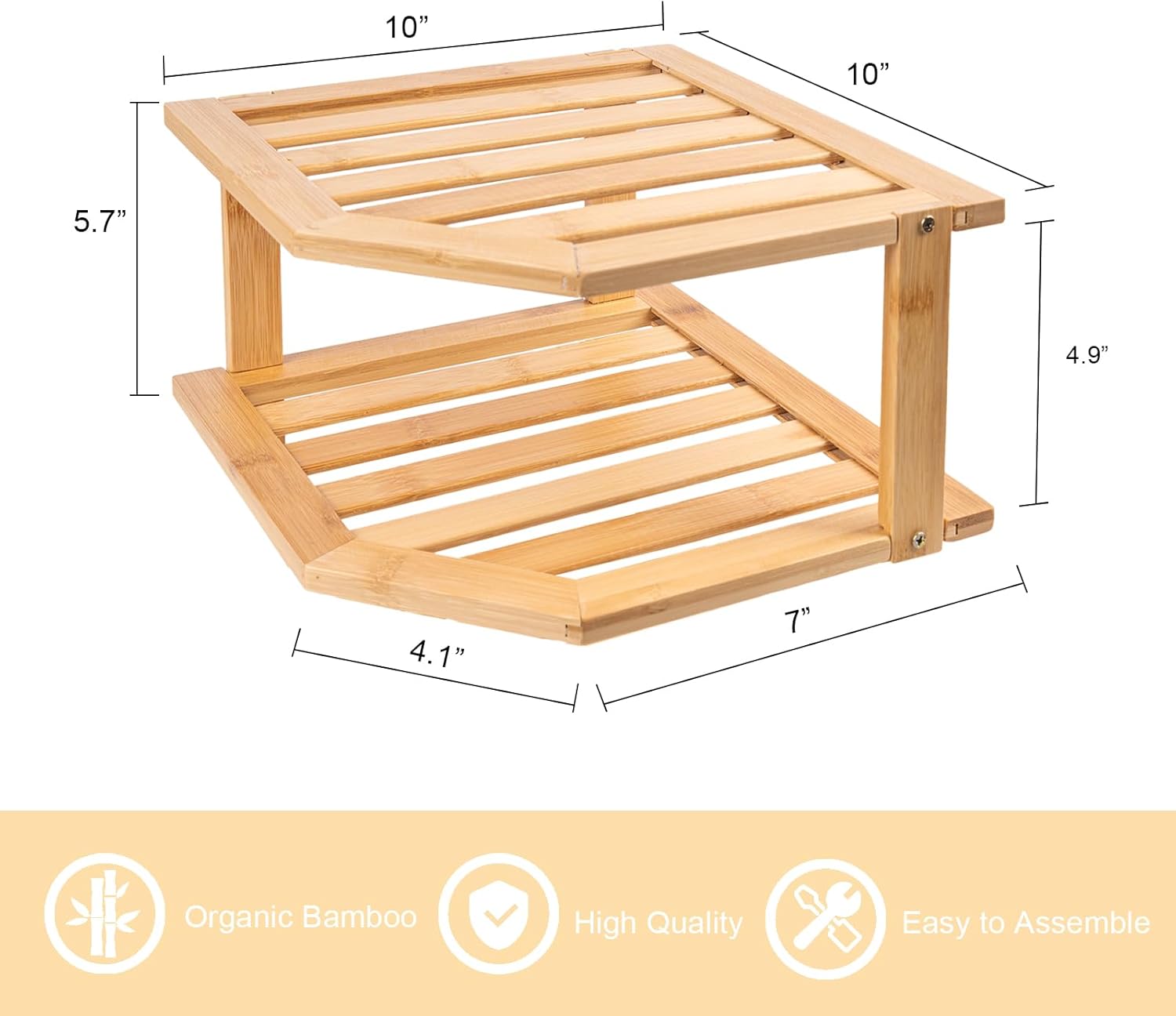 VERTORGAN Bamboo Corner Shelf 2 Pack
